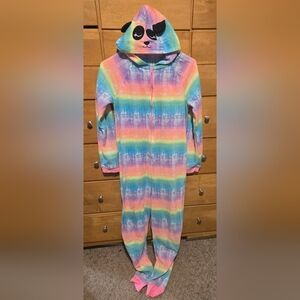 Girls SO sz XL hooded onesie pjs